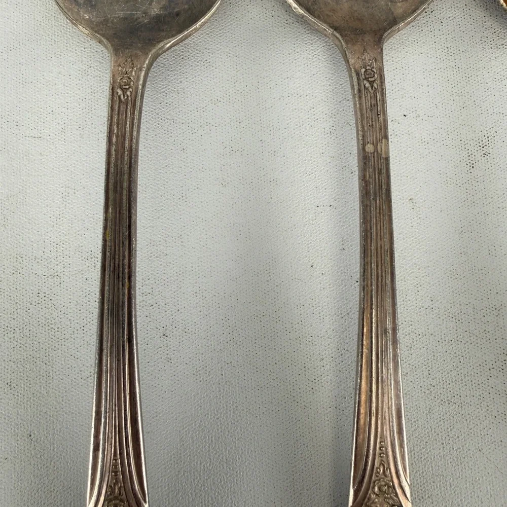 3 International Silverplate TABLE SPOONS Mary Lou Devonshire Wm Rogers 7 1/2